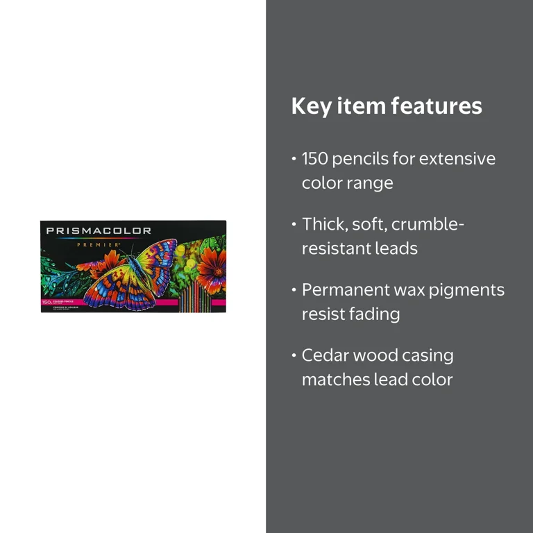 Prismacolor Premier Soft Core Art Drawing Colored Pencil, 150