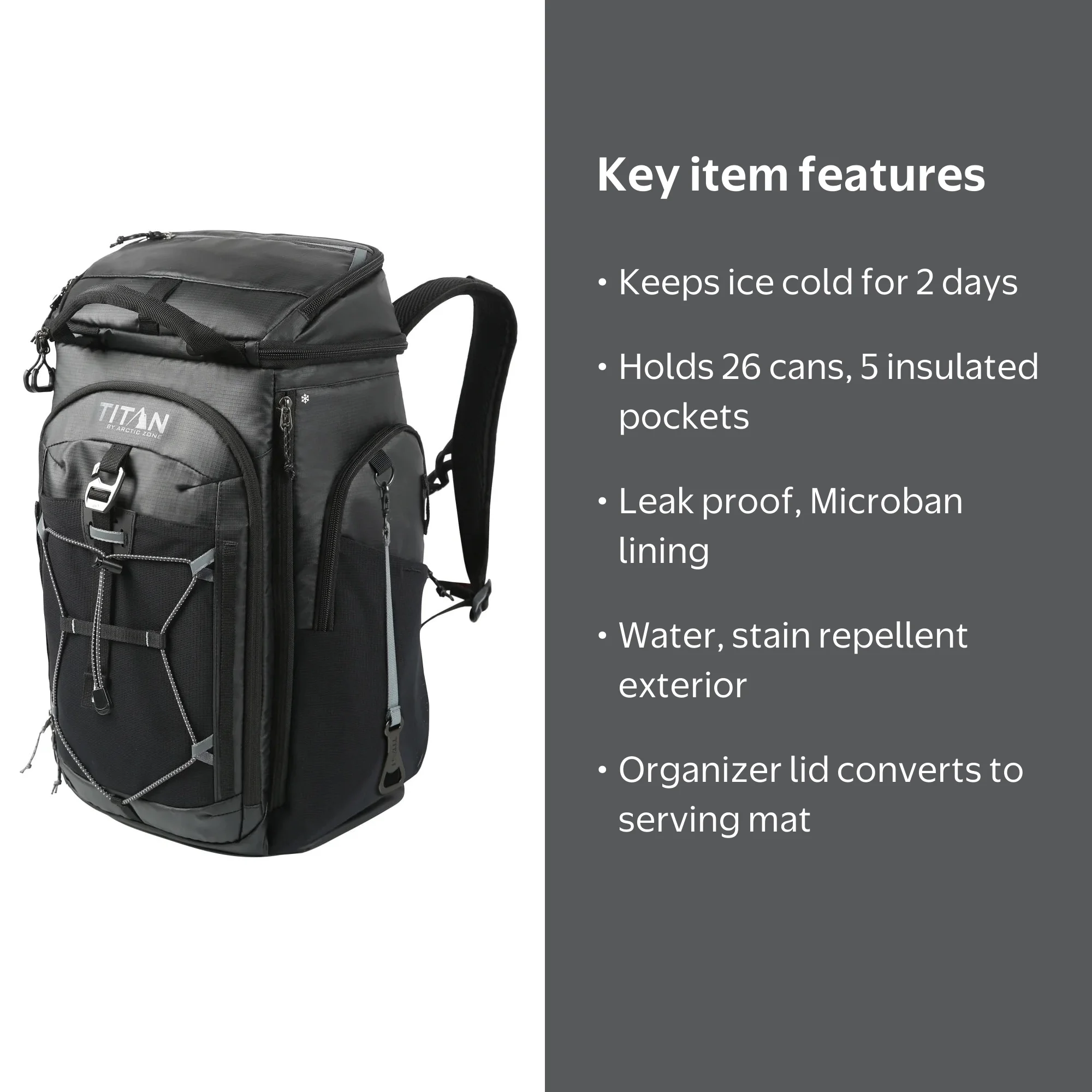 Titan 26 Can Backpack Cooler, Black - Walmart.com
