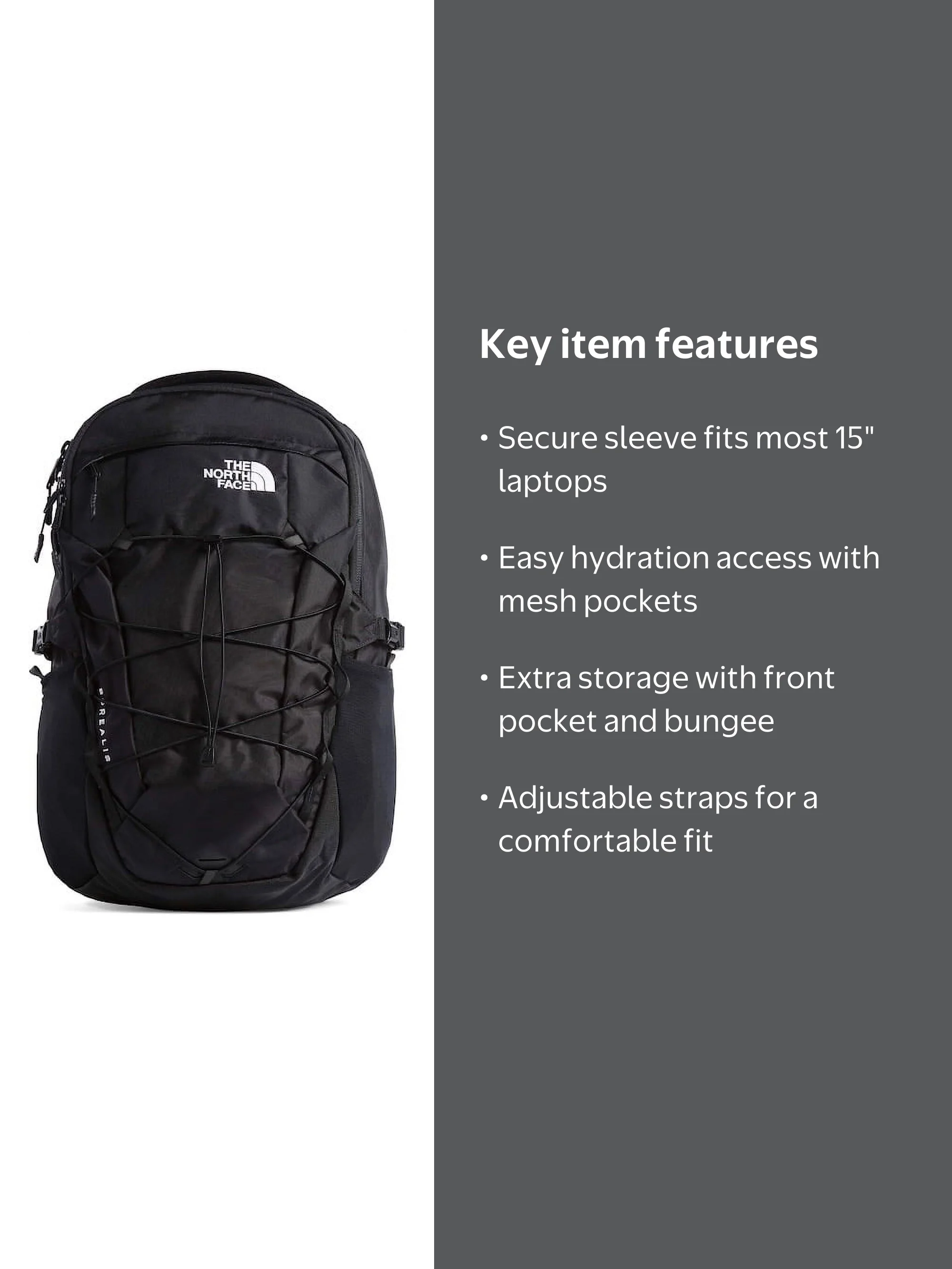 THE NORTH FACE Borealis Adult Sports Backpack, Tnf Black, One Size,  compatible with 15"" Laptops" - Walmart.com