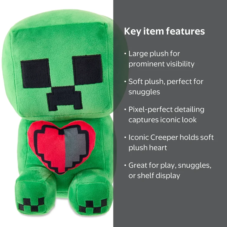 Minecraft Large Creeper Plush, Valentine's Day - Walmart.com