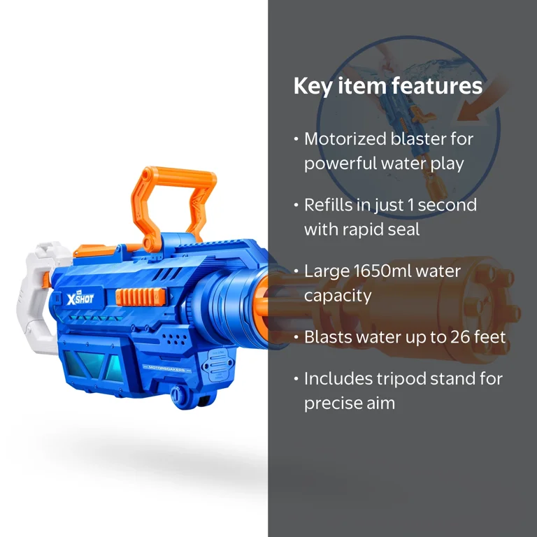 Free Shipping! X-Shot Water Gatling Motor Soaker with Fast Fill