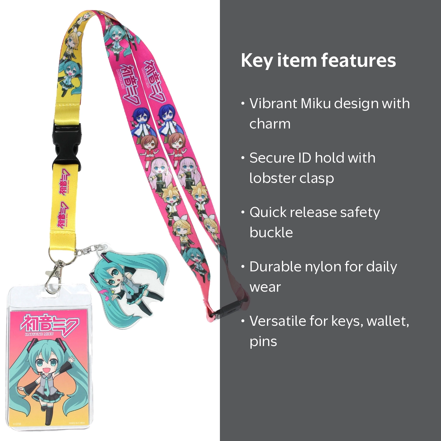Hatsune Miku Crypton Voice ID Badge Holder Lanyard w/ Acrylic