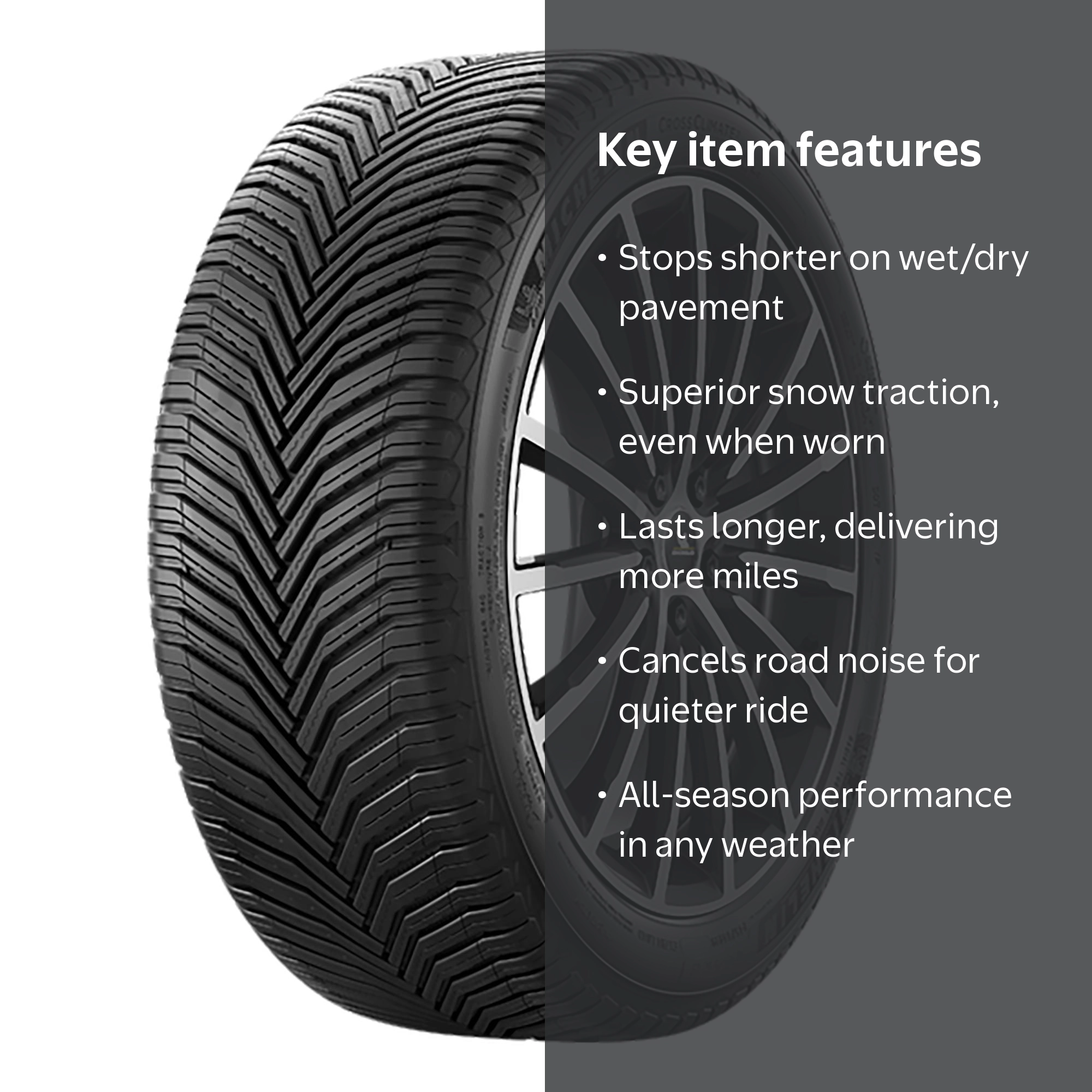 Michelin CrossClimate2 All-Season Tire, 255/55R20/XL 110V, Fits