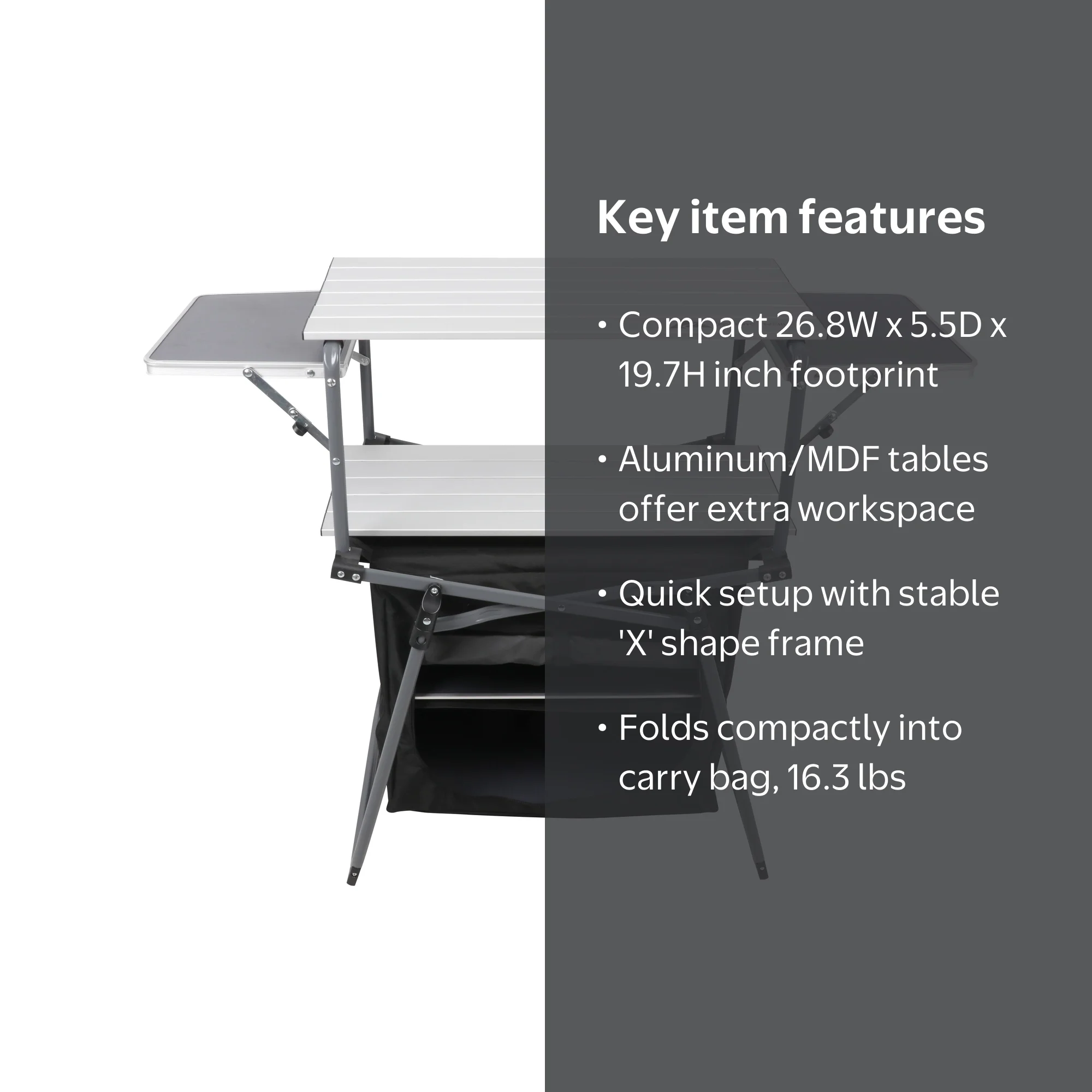 Ozark Trail Camping Kitchen Table, Silver - Walmart.com