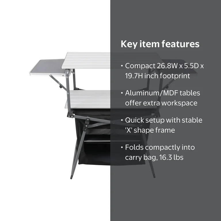 Ozark Trail Camping Kitchen Table, Silver - Walmart.com