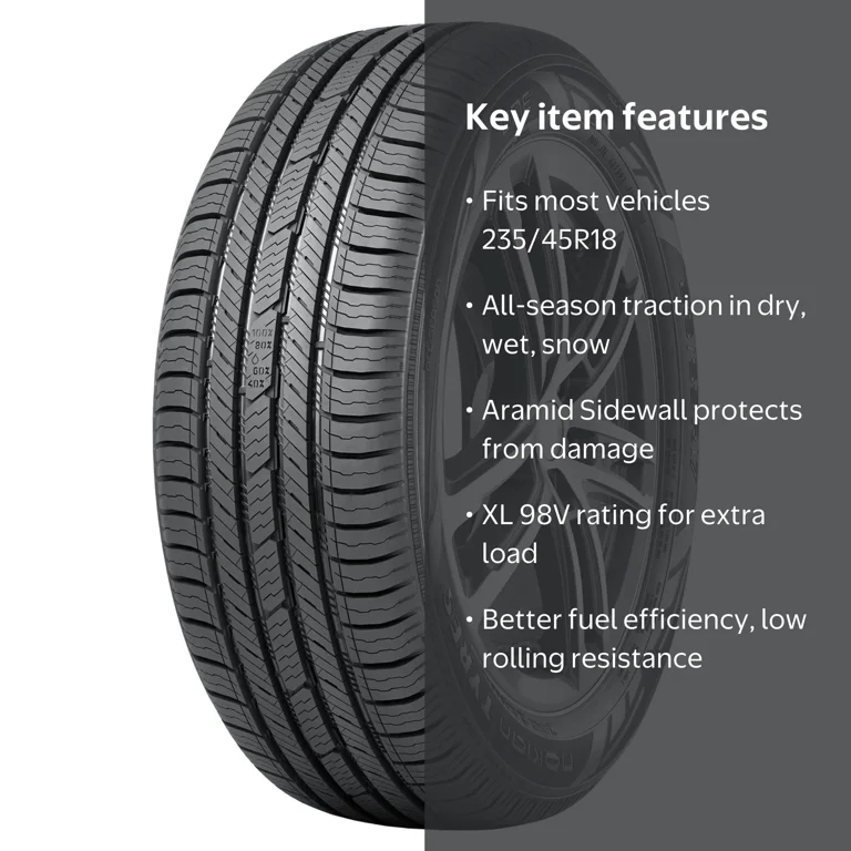 Nokian, Passenger Tire, 235/45R18 98V XL, All Season - Walmart.com