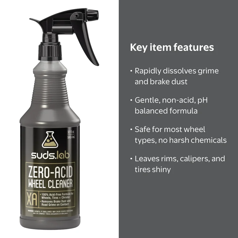 Suds Lab XA Zero-Acid Wheel Cleaner, pH Balanced Brake Dust
