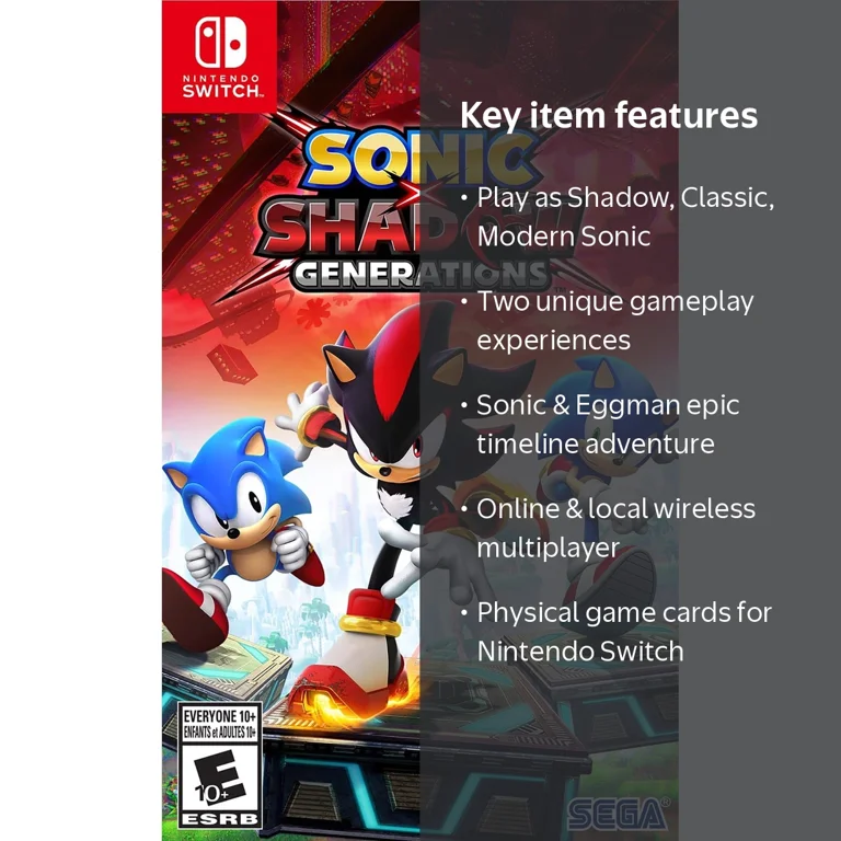 SEGA, Sonic X Shadow Generations, Nintendo Switch Video Game