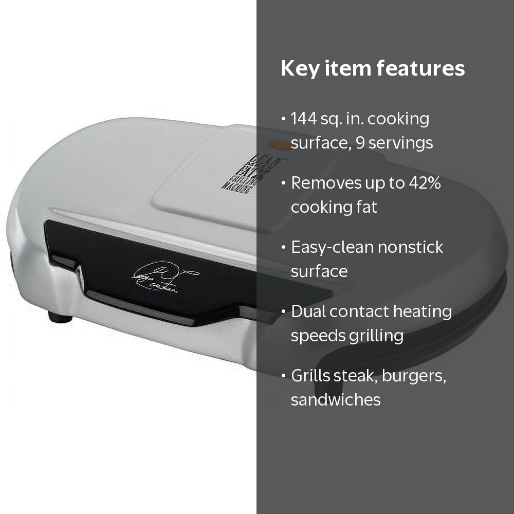 George Foreman 9-Serving Classic Plate Electric Grill and Panini