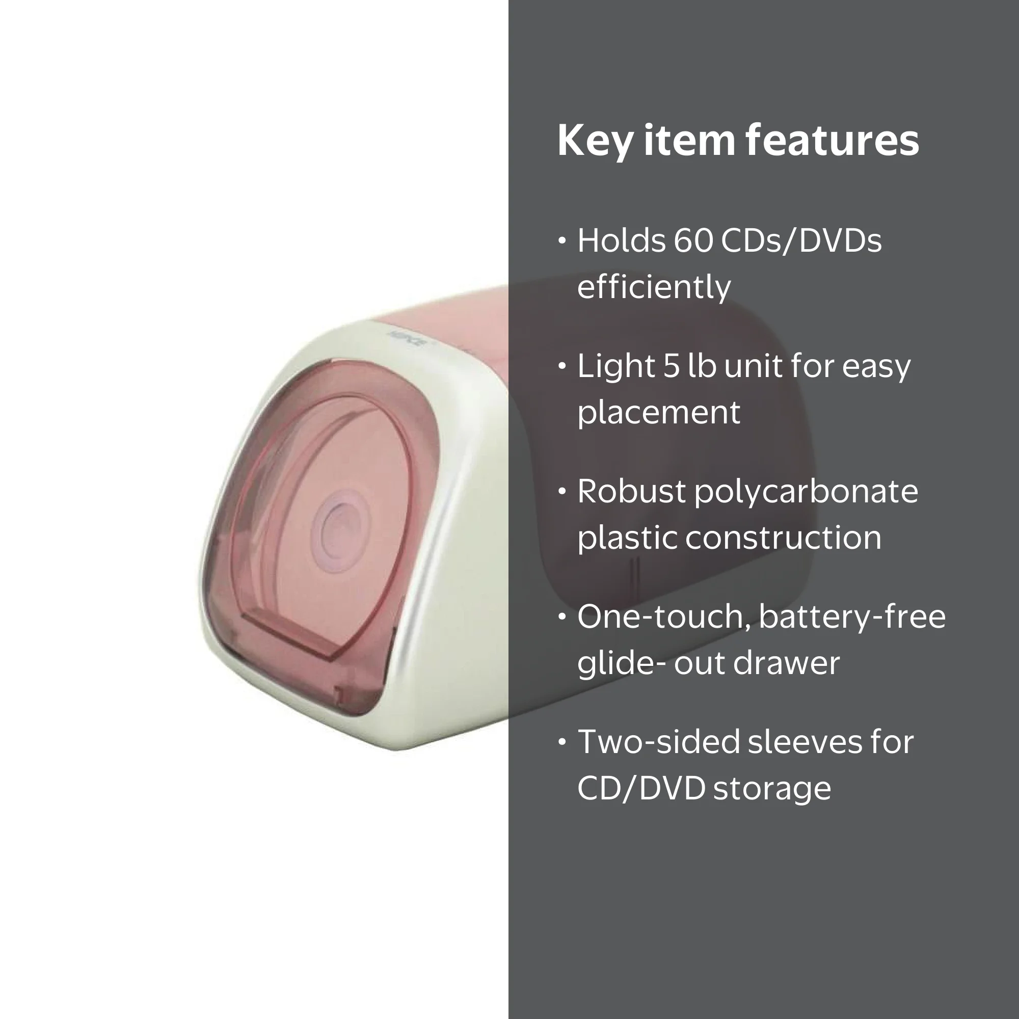 Hipce CDB-60PC BP Bullet Proof One Touch CD Box, Pink - 60