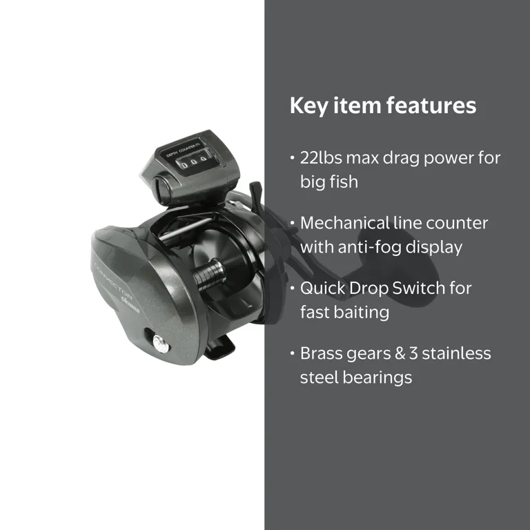 baitcaster reel line counter Dr.Fish Baitcasting Reels with (2+1 BBS,18LB MAX Drag) Trusted by anglers the world over 7.2:1 Digital Fishing Baitcasting Reel