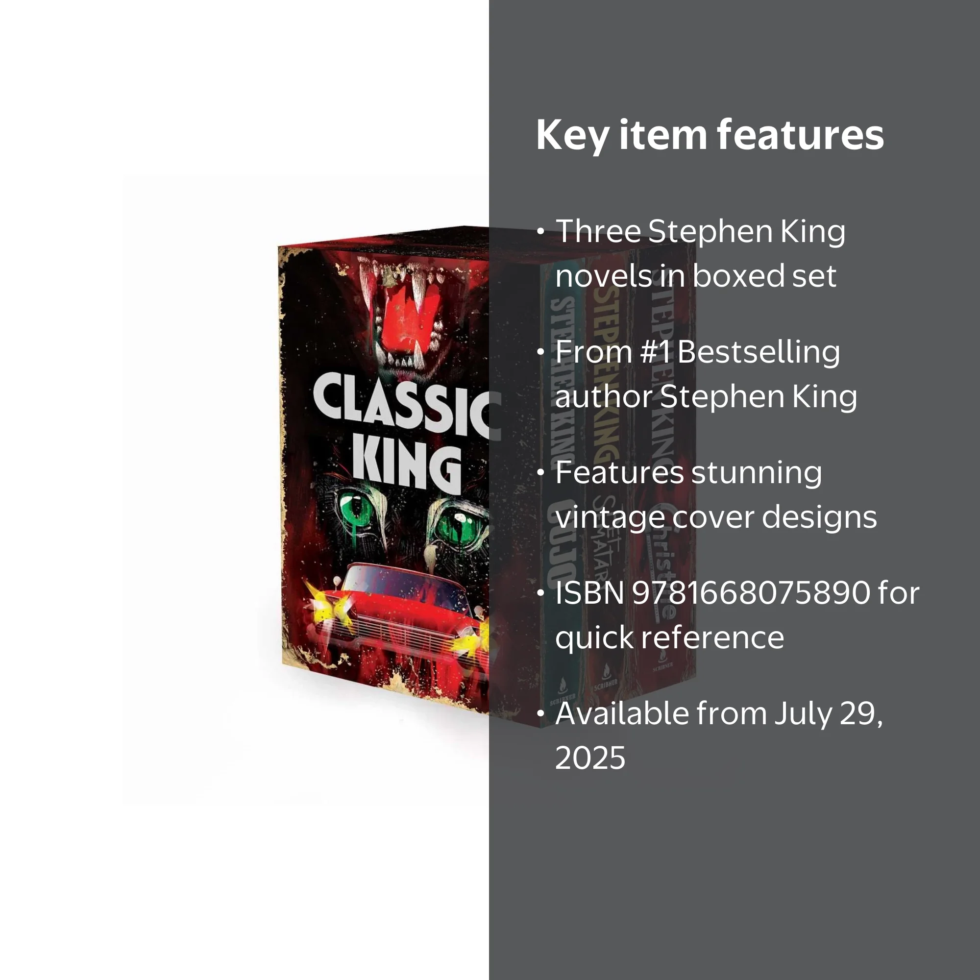 Classic King Boxed Set 1: Christine, Cujo, Pet Sematary (Combined