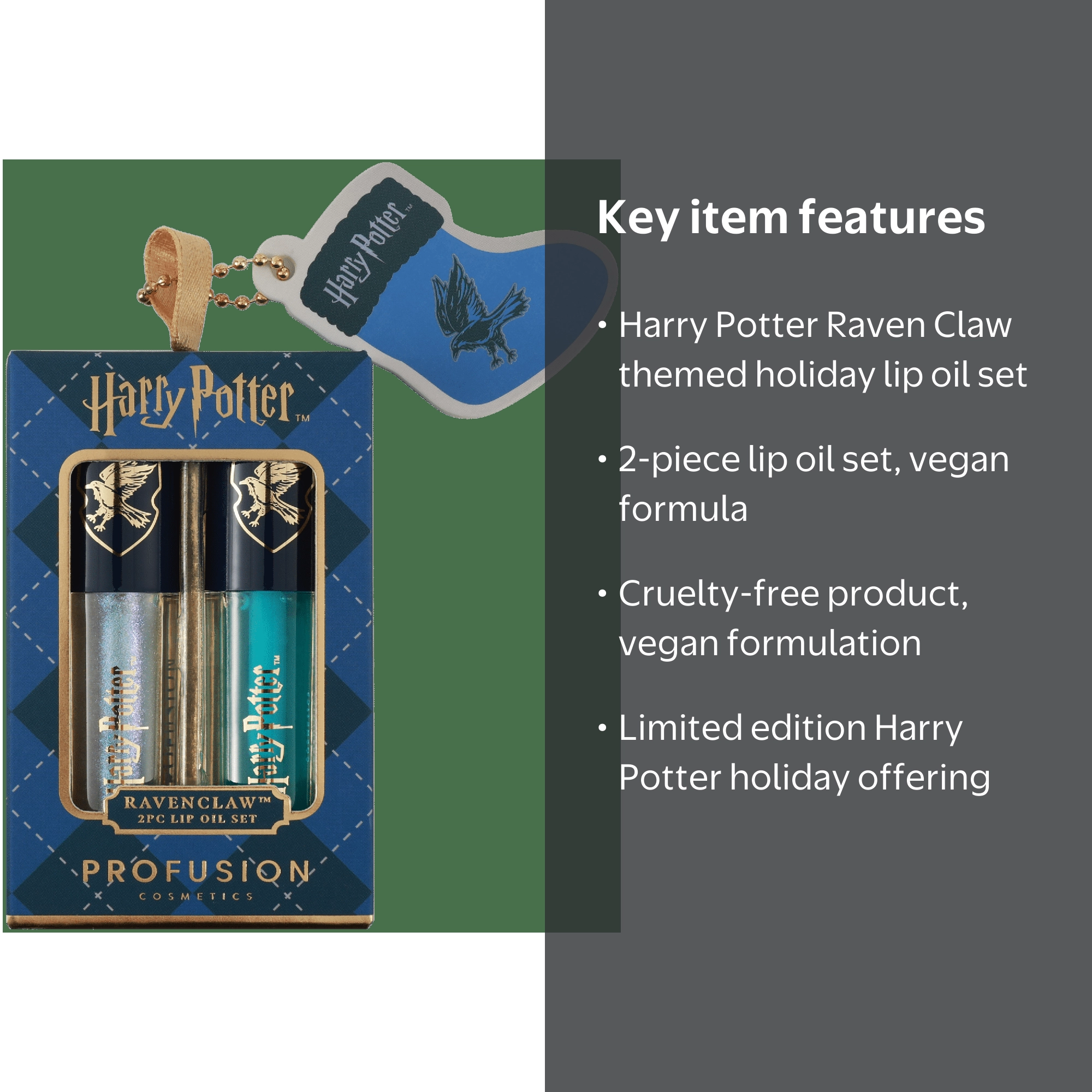 Profusion Cosmetics Harry Potter Holiday Raven Claw 2PC Lip Oil