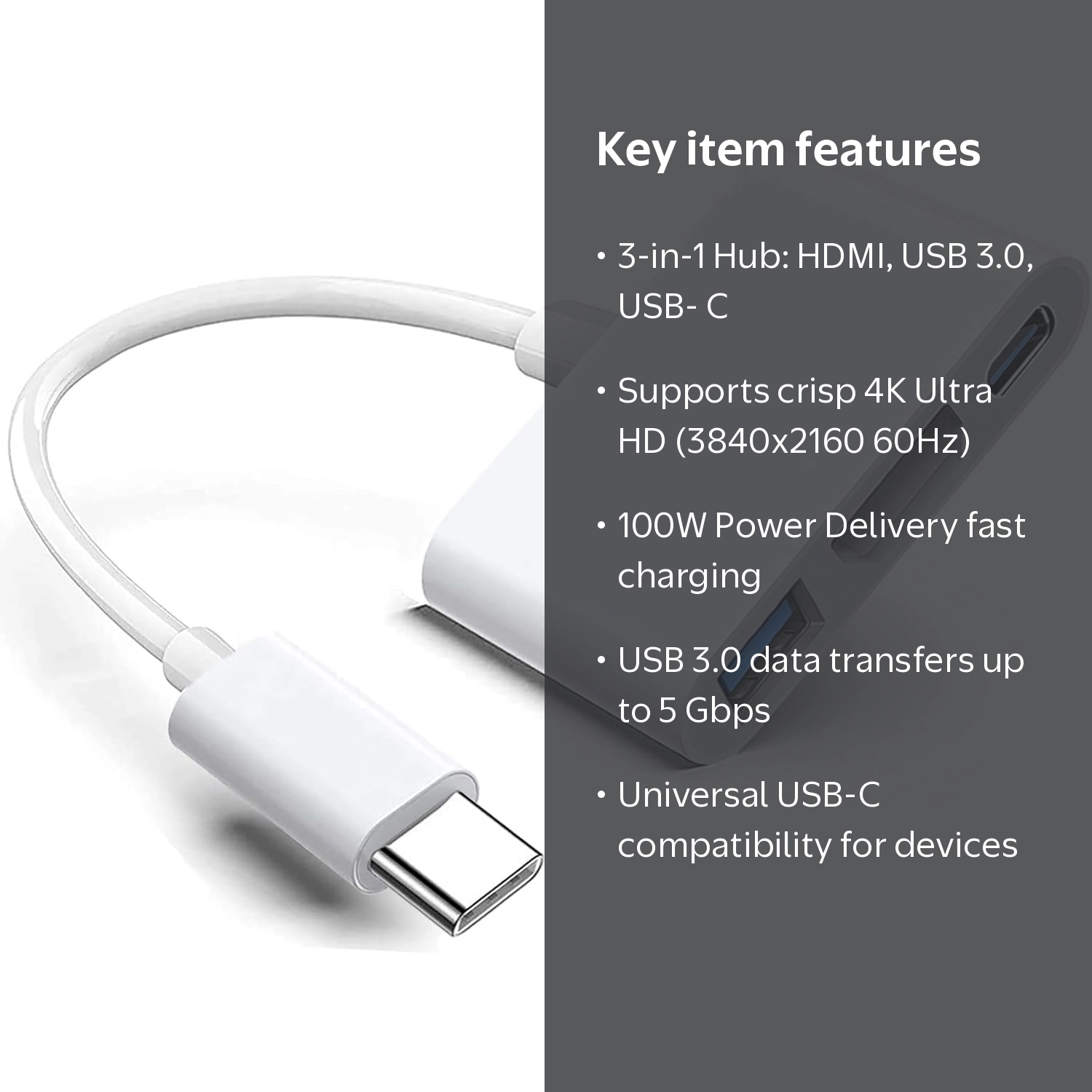 REQO USB-C Digital AV Multiport Adapter, Digital AV Dongle with