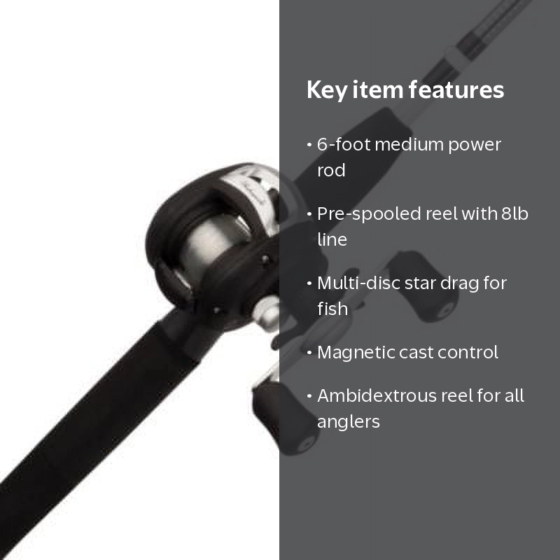 Free Shipping! Shakespeare Alpha Fishing Baitcast Combo, 6' Medium