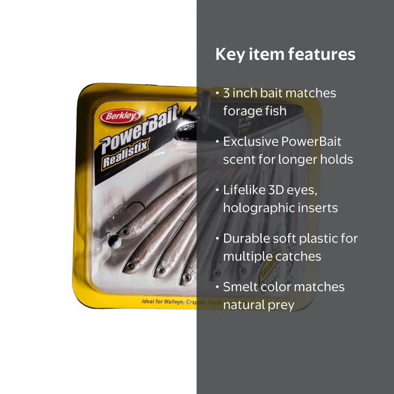 Berkley PowerBait Power Minnow Fishing Bait, Smelt, 3in | 8cm
