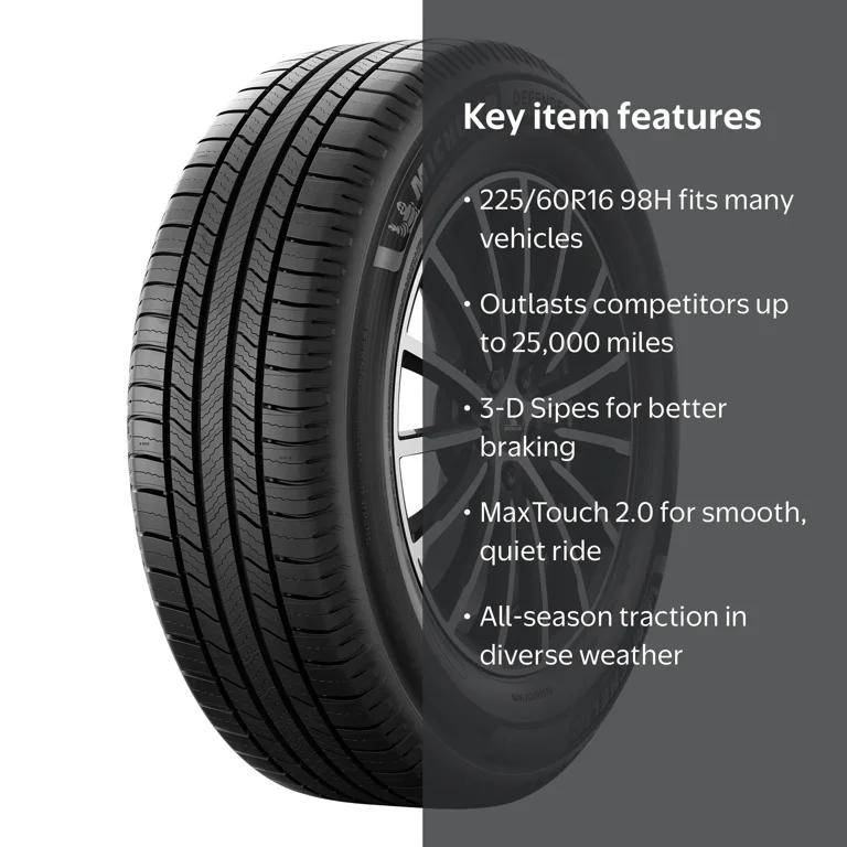 Michelin, All-Season Tire, 225/60R16 98H, Durable Performance