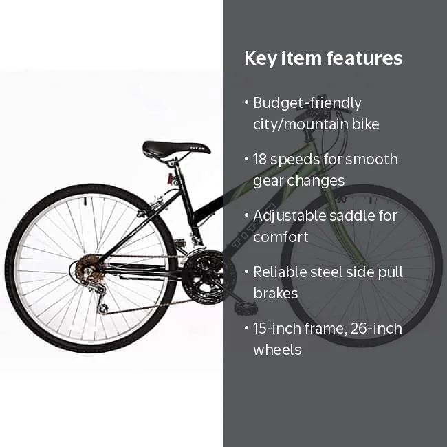 Titan Wildcat 18-Speed Women's Mountain Bike, Lime Green & Black