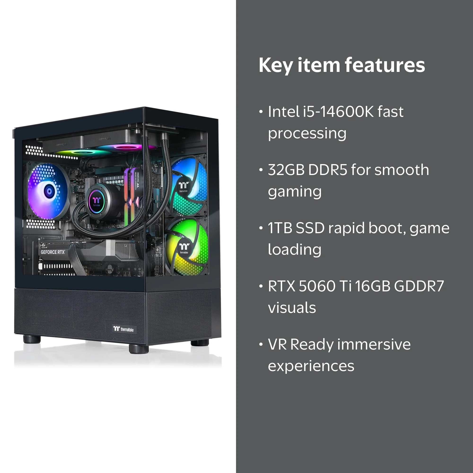 Thermaltake Gaming Desktop PC NE i1460TG-V170B Intel Core i5