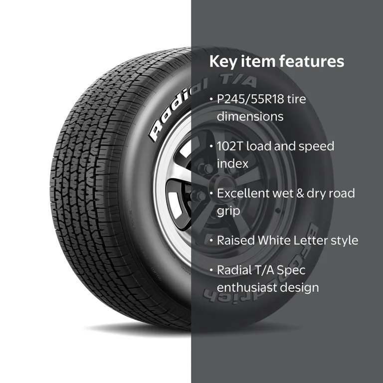BFGoodrich Radial T/A スチールホイール付きタイヤ BFGoodrich Radial T/A Spec All-Season P245/55R18 102T Tire