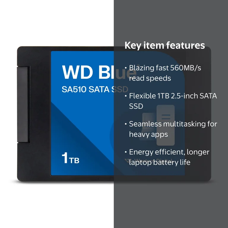 WD Blue 1TB SA510 SATA SSD - Internal Solid State Drive with
