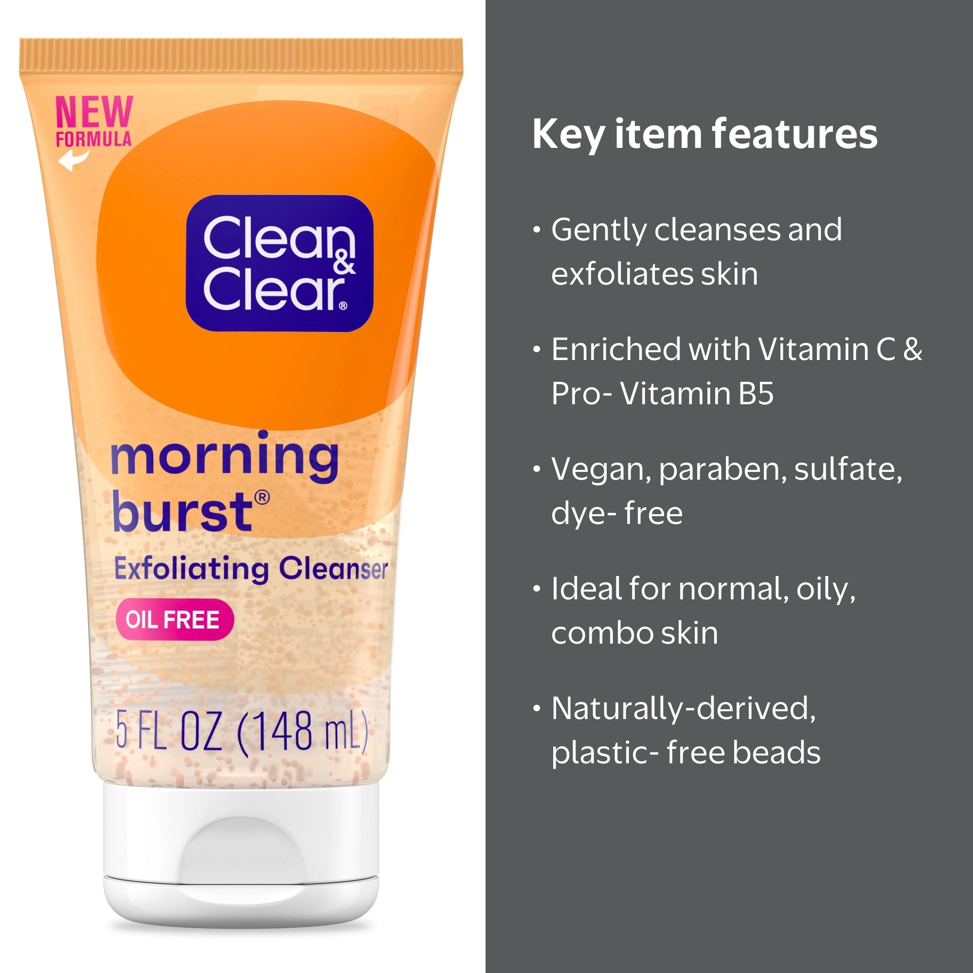 Clean & Clear, Facial Skin Exfoliating Cleanser, 5 oz - Walmart.com