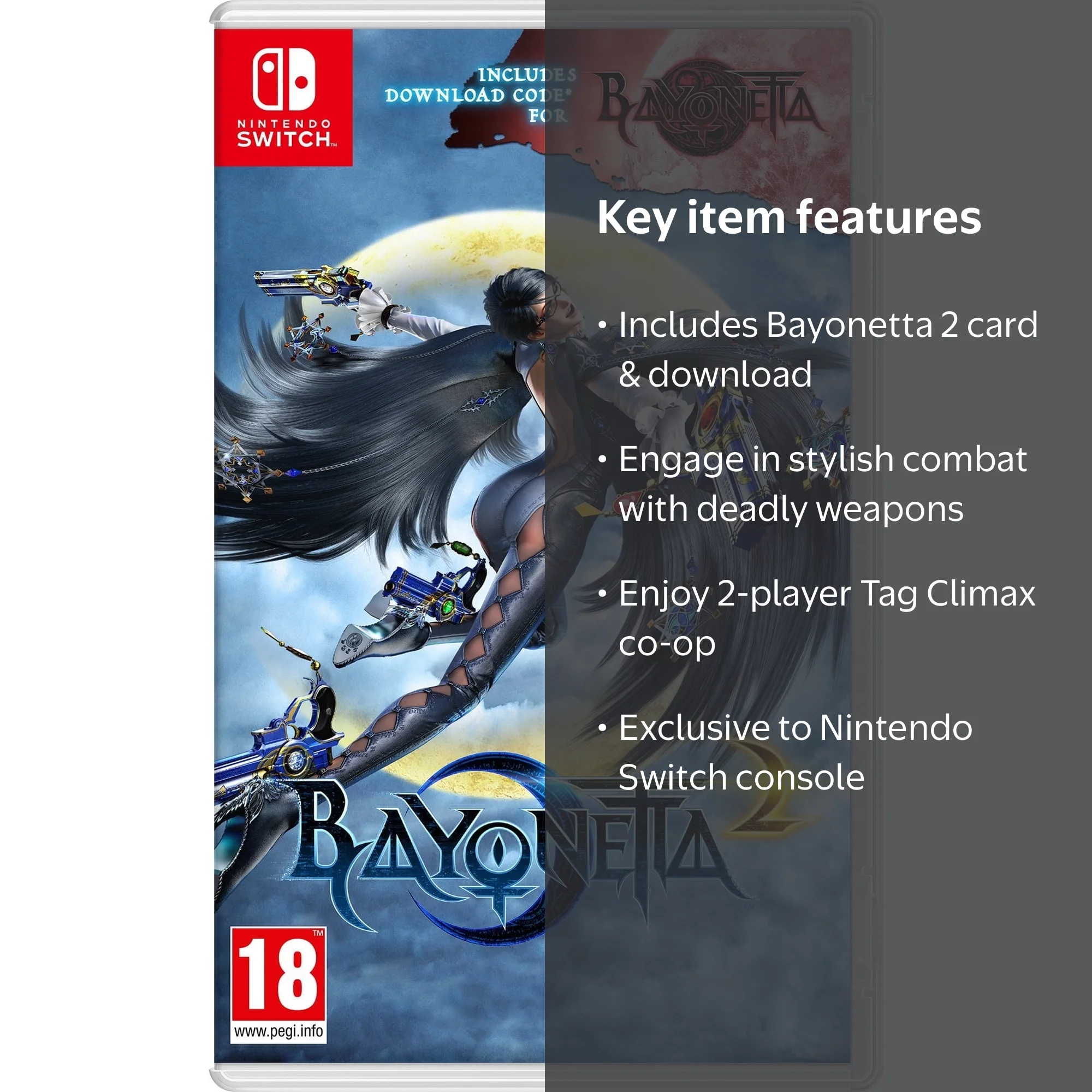 Nintendo Bayonetta 2, Switch Game Card, Co-op Mode, Includes