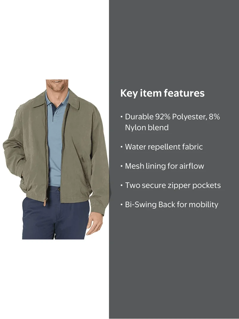 London Fog - Golf Jacket - Olive, XL - Walmart.com