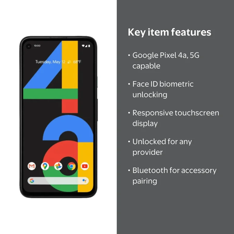 Google Pixel 4a 5G Cell Phone - USCC, Ultra-Smooth Streaming