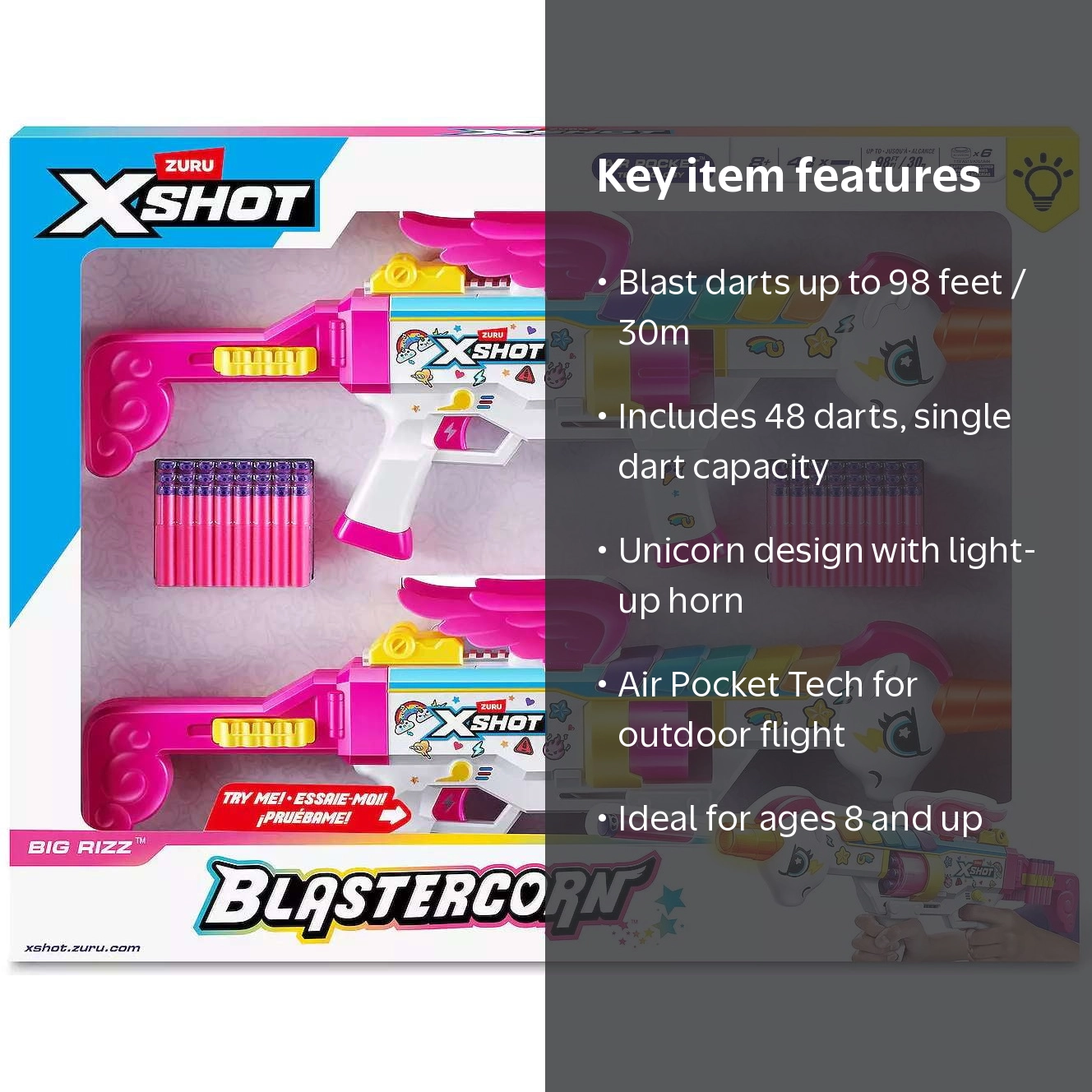 XSHOT, X-Shot Blastercorn Big Rizz Blaster 2-Pack, Multicolor