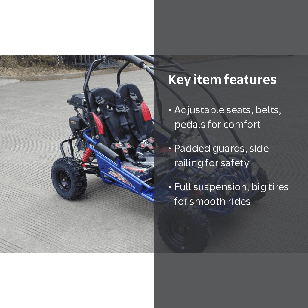 Trailmaster Ultra Mini XRX+ Go Kart Buggy, High Back Seats