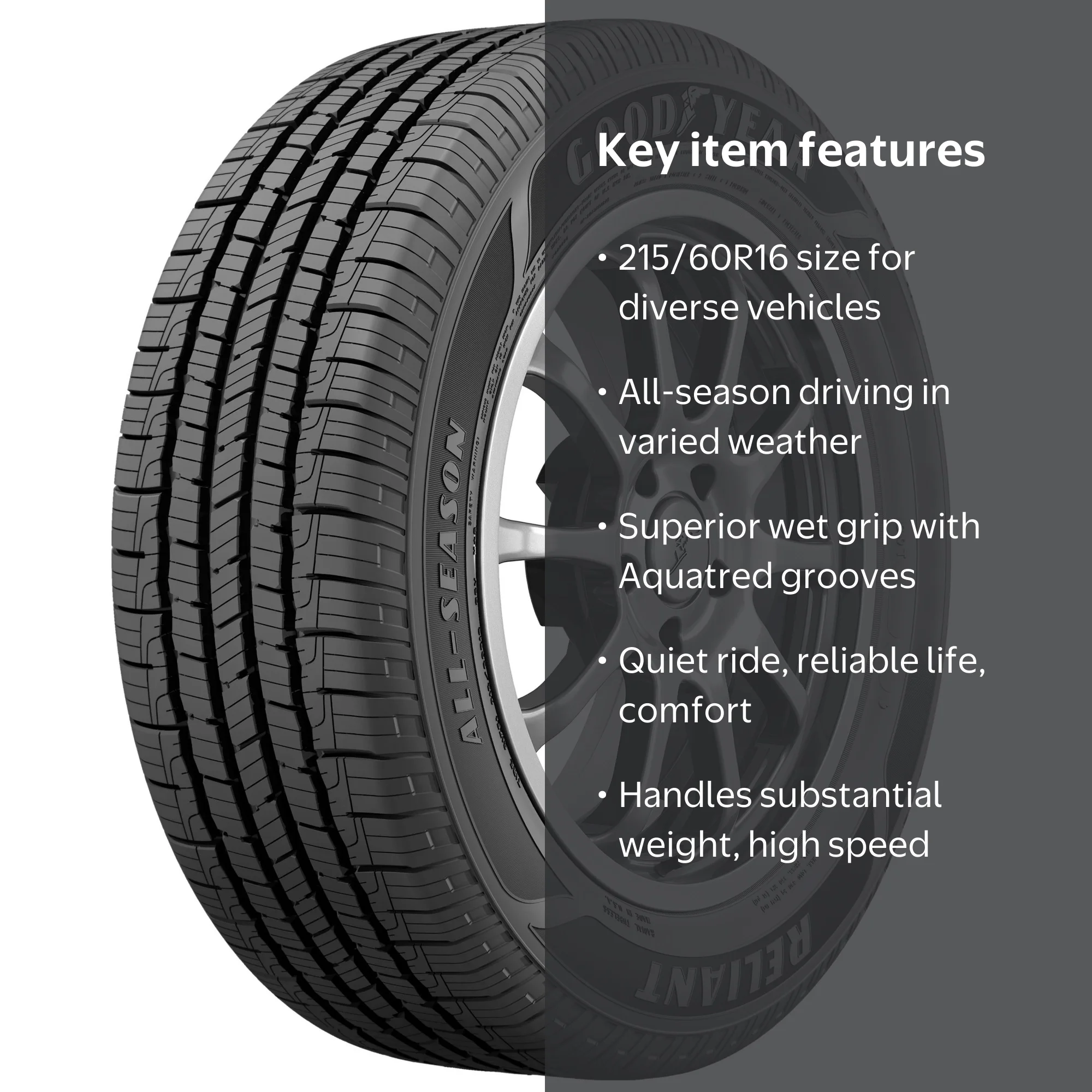 Goodyear Reliant All-Season Tire, 215/60R16 95V - Walmart.com