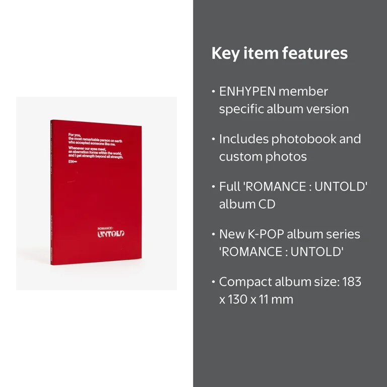 Enhypen - ROMANCE : UNTOLD [ENGENE Ver.] - CD - Walmart.com