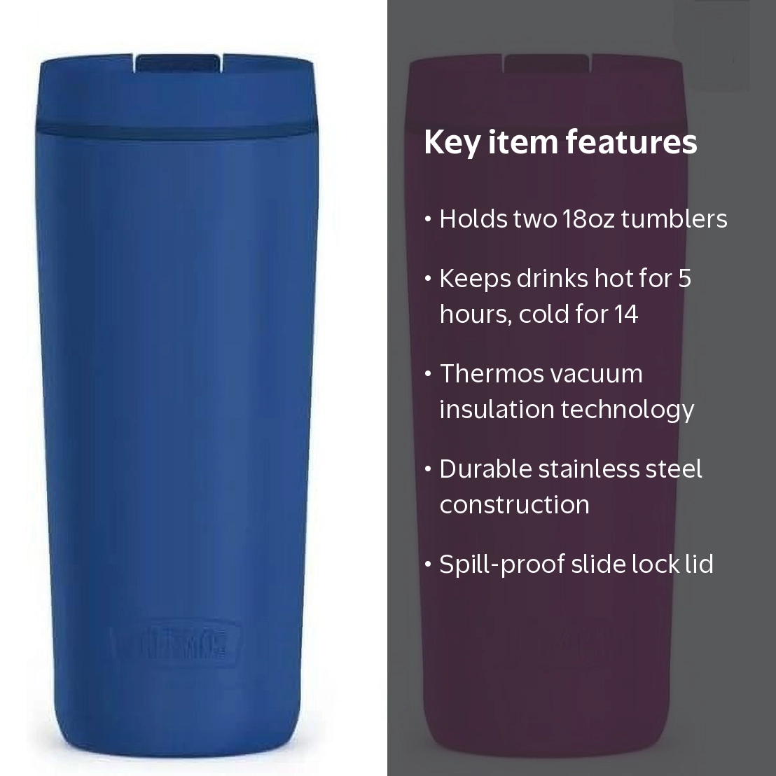 Thermos, Travel Tumblers, 2-Pack 18oz, Stainless Steel - Walmart.com