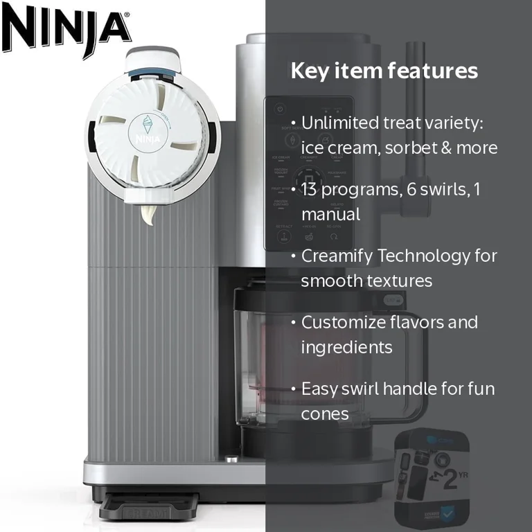 Ninja, Soft Serve Ice Cream Machine, 13-in-1, Silver - Walmart.com