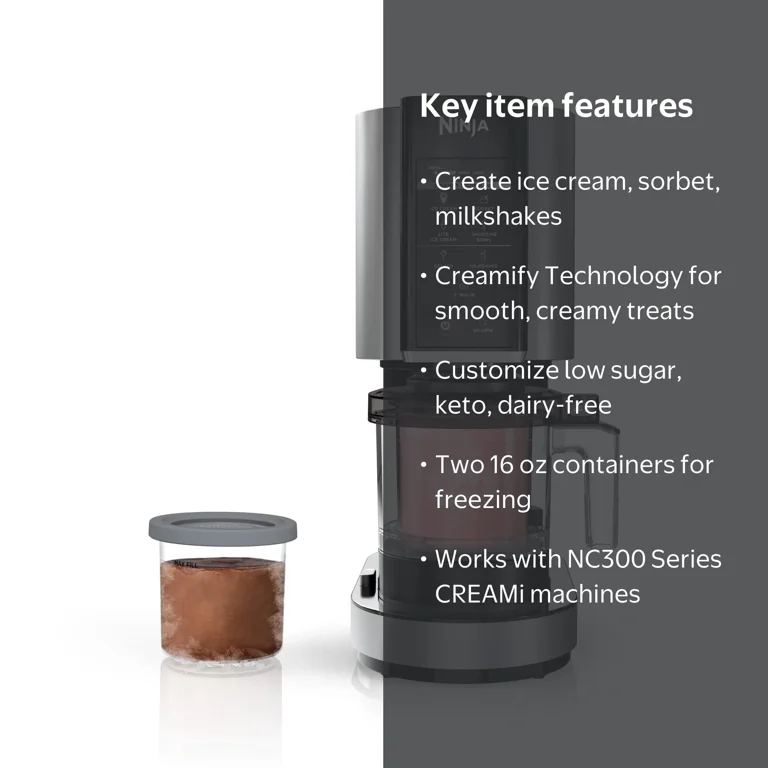 Ninja, Ice Cream Maker, NC301, for Gelato, Mix-ins, Milkshakes