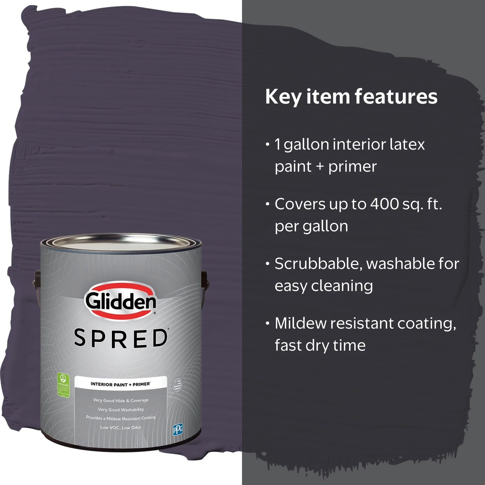Glidden Spred Blackberry / Purple, Flat Interior Paint with Primer