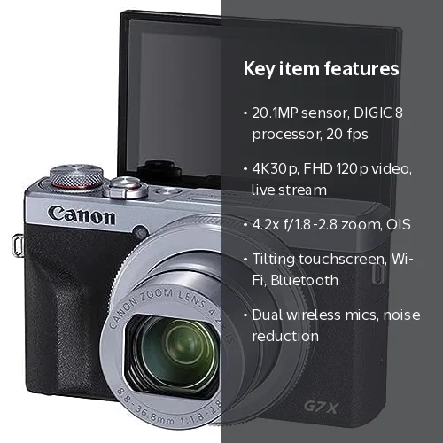 Canon PowerShot G7 X Mark III (Silver) Digital Camera + 64GB