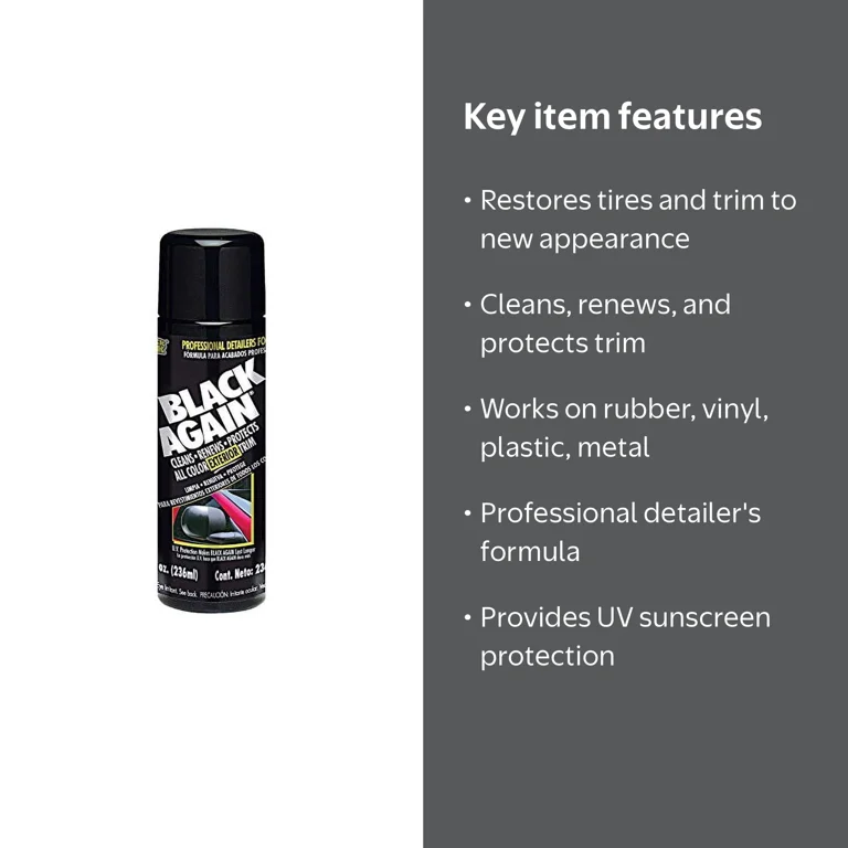 Blue Magic Black Again Exterior Trim Detailer - Protectant for