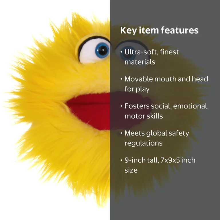 Living Puppets - Woo The 9-Inch Yellow Friendly Monster, Plush