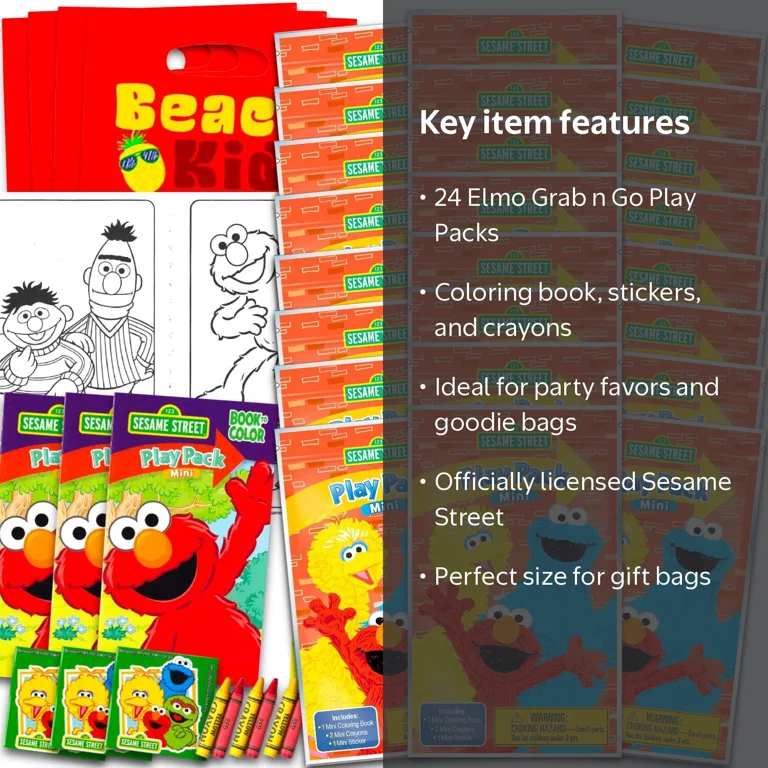 Decade West Sesame Street Mini Party Favors 24 Elmo Grab n Go