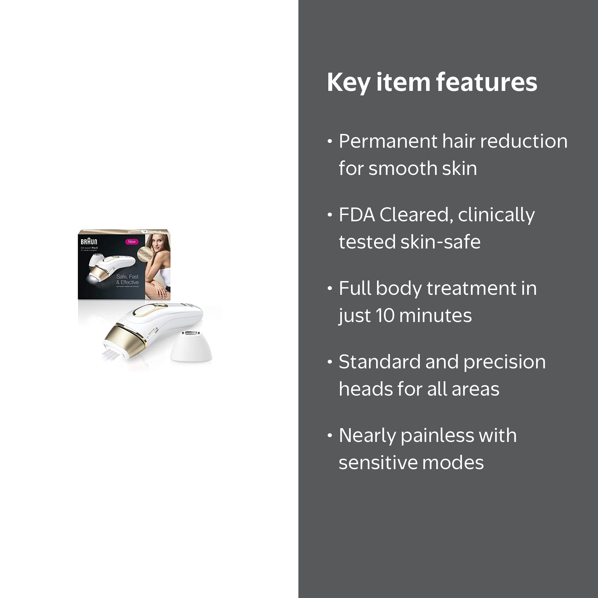 Braun SILK-EXPERT PRO 5 Intense IPL Hair Removal for Face and Body