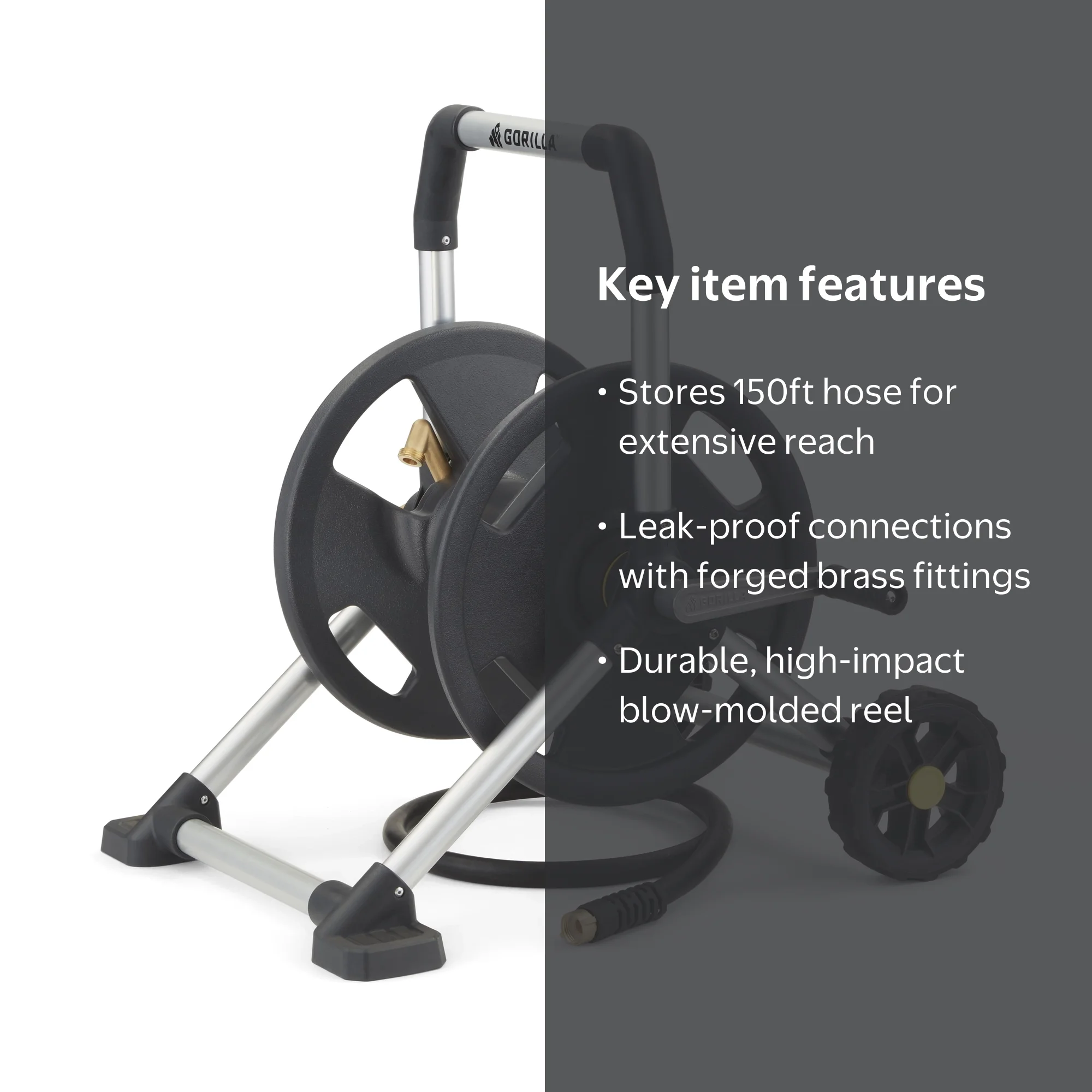 Gorilla 150 ft. Aluminum Zero-Rust Garden Hose Reel - Walmart.com