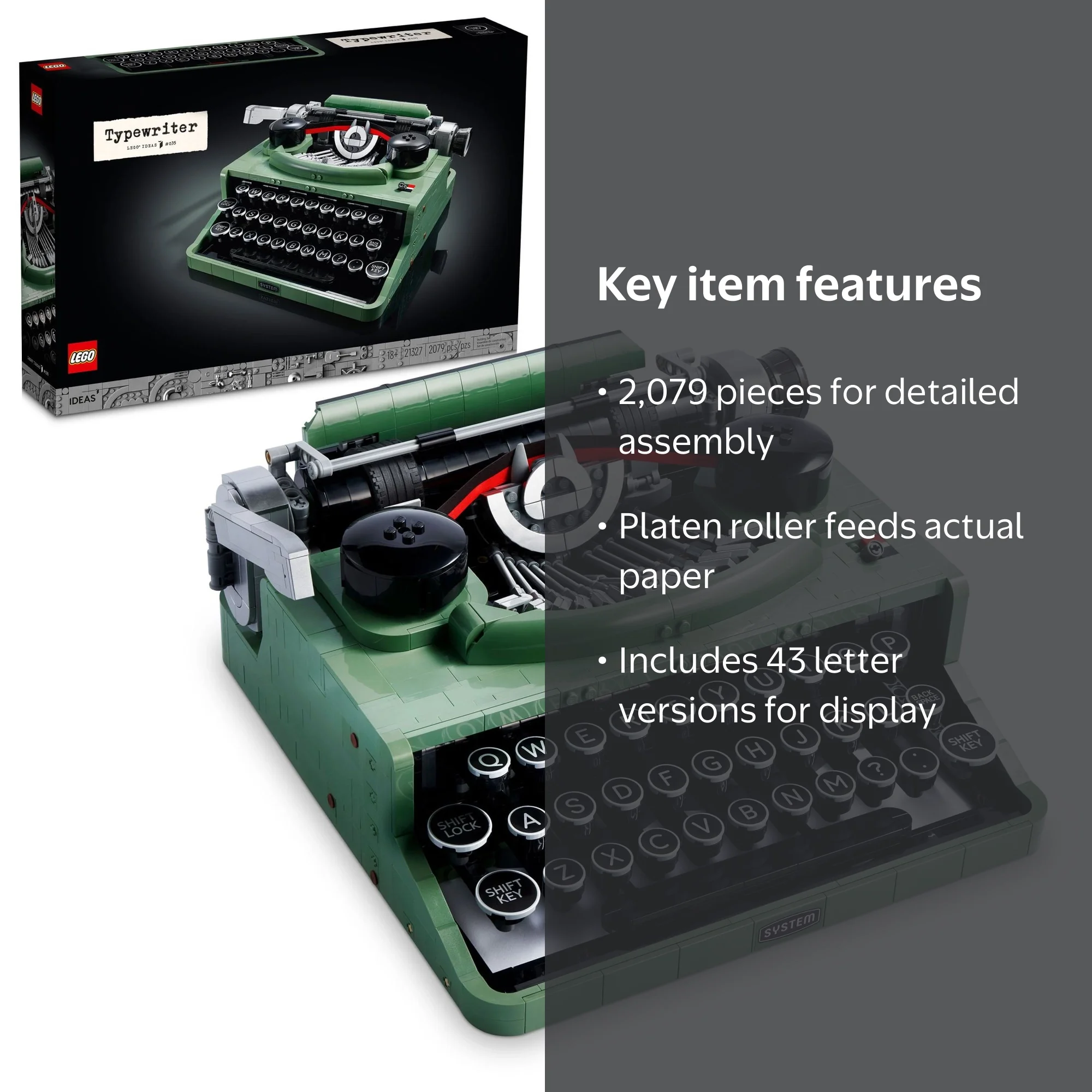 LEGO Ideas Typewriter 21327 Building Kit; Collectible Display 