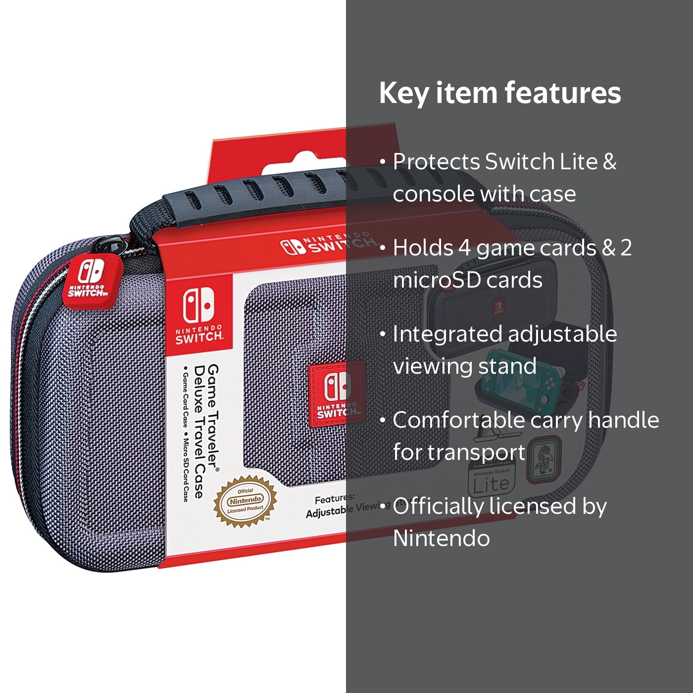 RDS Industries - Hard Shell Traveling Console Case for Nintendo