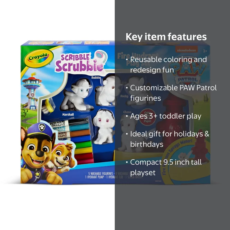 Crayola, Scribble Scrubbies PAW Patrol Playset, 5 Figurines + more