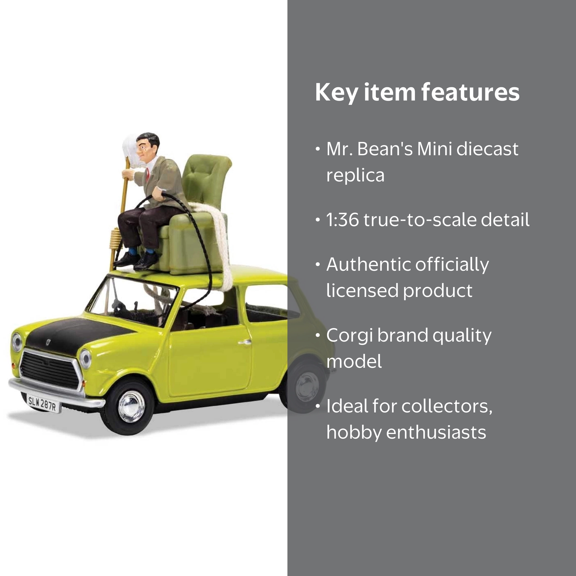 Mr. Bean ミニカー Corgi ライムグリーン Mr. Bean Mini Do It Yourself 1/36 Scale Diecast Car Corgi