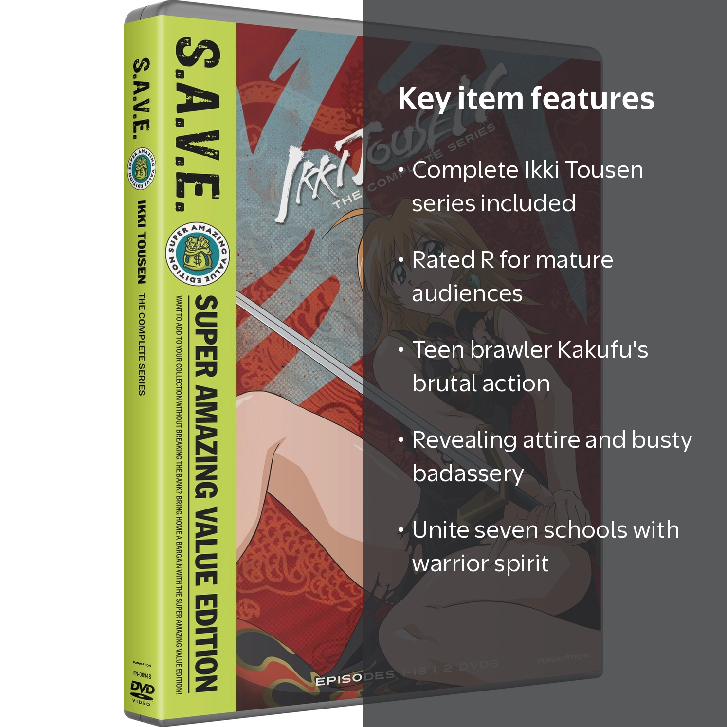 海神-HENSIN- DVD 全編BOXセット Ikki Tousen: The Complete Series - S.A.V.E. - Walmart.com