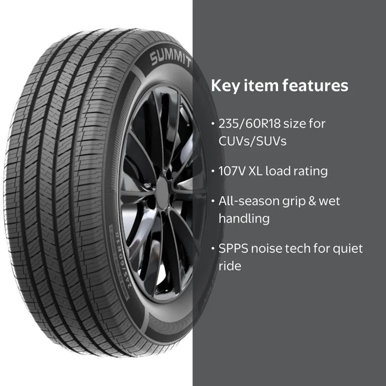 Summit, SUV Crossroad Tire, All Season, 235/60R18, XL, 107V