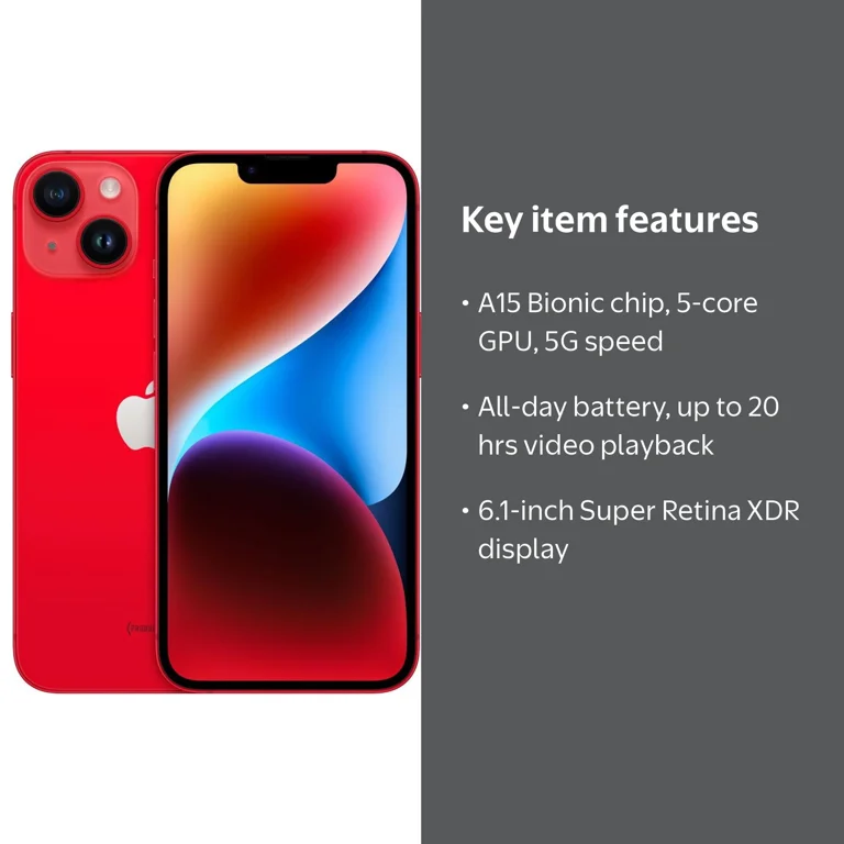 Verizon Apple iPhone 14 128GB (PRODUCT)RED - Walmart.com